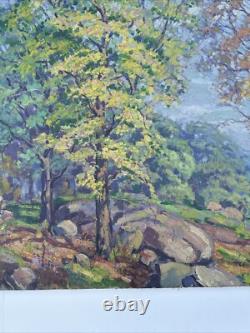 Theon Betts Painting 1921 Landscape Finest Exhibited Chicago Hilltop Antique 36