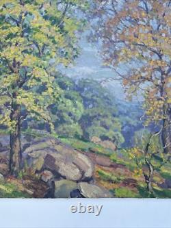Theon Betts Painting 1921 Landscape Finest Exhibited Chicago Hilltop Antique 36