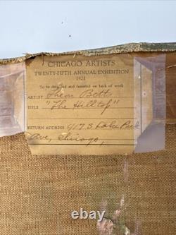 Theon Betts Painting 1921 Landscape Finest Exhibited Chicago Hilltop Antique 36
