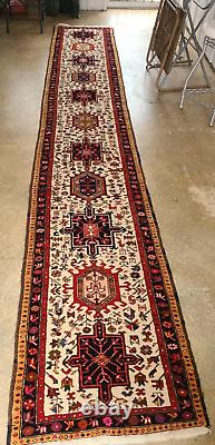 Tribal Runner Rug Oriental Handmade Farmhouse Carpet LARGE VINTAGE RUNNER