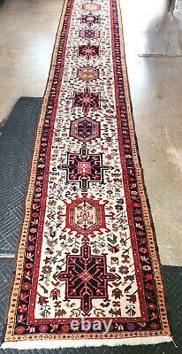 Tribal Runner Rug Oriental Handmade Farmhouse Carpet LARGE VINTAGE RUNNER