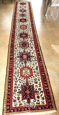 Tribal Runner Rug Oriental Handmade Farmhouse Carpet LARGE VINTAGE RUNNER