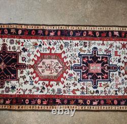 Tribal Runner Rug Oriental Handmade Farmhouse Carpet LARGE VINTAGE RUNNER