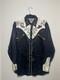 True Vintage 1950's Silk Saddle King Pearl Snap Western Shirt Chainstitch Art