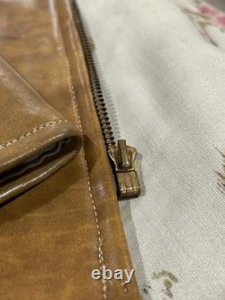 True Vintage 1960s Western Fringe Chore Jacket Lined Leather / Pleather Mens XL