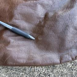 True Vintage Miller Western Wear Cognac Leather Button Coat Jacket Sz 44 Large