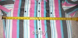 True Vintage Wrangler Brushpopper Striped Western Shirt Made USA Sz 16.5-36 Lrg