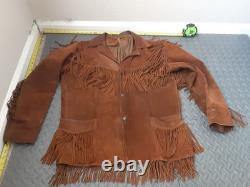 Unbranded VTG Size 44 Mens Heavyweight Western Fringe Jacket Large #S126