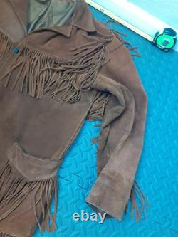 Unbranded VTG Size 44 Mens Heavyweight Western Fringe Jacket Large #S126