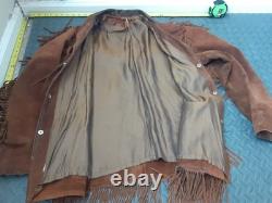 Unbranded VTG Size 44 Mens Heavyweight Western Fringe Jacket Large #S126