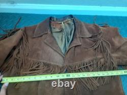 Unbranded VTG Size 44 Mens Heavyweight Western Fringe Jacket Large #S126
