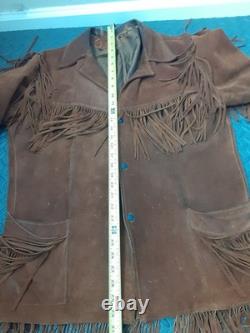 Unbranded VTG Size 44 Mens Heavyweight Western Fringe Jacket Large #S126