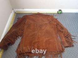 Unbranded VTG Size 44 Mens Heavyweight Western Fringe Jacket Large #S126