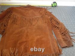 Unbranded VTG Size 44 Mens Heavyweight Western Fringe Jacket Large #S126