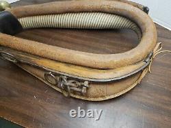 Unusual Large Antique Horse Collar With Wood & Brass Hames Western Décor
