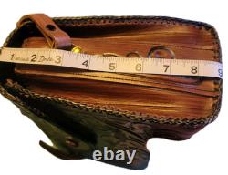 VINTAGE 1960's JOO-KAY HANDTOOLED LEATHER EMBOSSED PURSE Western Boho Size Lrg