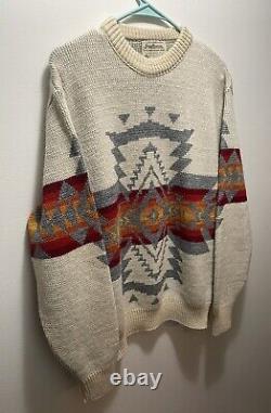 VINTAGE 1970s Pendleton High Grade Western Wear 100% Wool Pullover Sweater Large