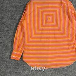 VINTAGE 60s Tem Tex Western Shirt Size Large Bullseye Stripe Pearl Snap Sawtooth