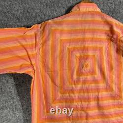 VINTAGE 60s Tem Tex Western Shirt Size Large Bullseye Stripe Pearl Snap Sawtooth