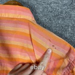 VINTAGE 60s Tem Tex Western Shirt Size Large Bullseye Stripe Pearl Snap Sawtooth