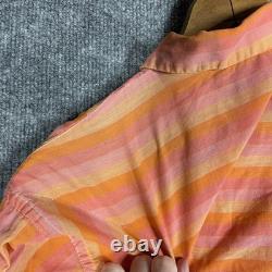 VINTAGE 60s Tem Tex Western Shirt Size Large Bullseye Stripe Pearl Snap Sawtooth