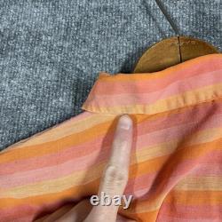 VINTAGE 60s Tem Tex Western Shirt Size Large Bullseye Stripe Pearl Snap Sawtooth