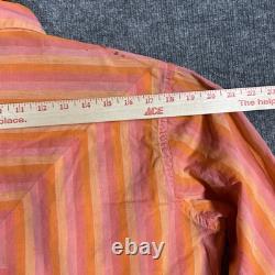 VINTAGE 60s Tem Tex Western Shirt Size Large Bullseye Stripe Pearl Snap Sawtooth