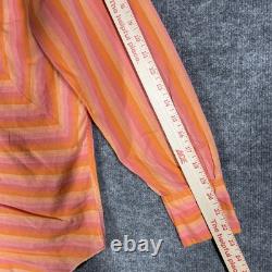 VINTAGE 60s Tem Tex Western Shirt Size Large Bullseye Stripe Pearl Snap Sawtooth