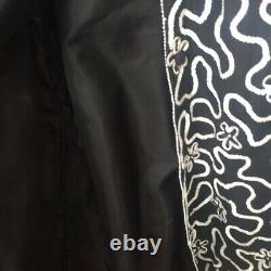 VINTAGE Black White Sequin Beaded Jacket Blouse 80's 1980's T. J. Western