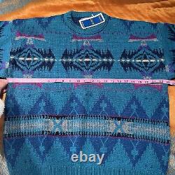 VINTAGE PENDLETON WOOL HIGH GRADE WESTERN WEAR SWEATER SZ L Aztec NEW