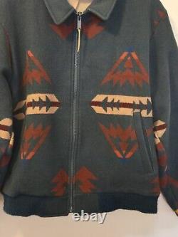 VINTAGE Pendleton Jacket Mens Large Green Western Wear Aztec Wool USA