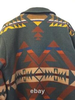 VINTAGE Pendleton Jacket Mens Large Green Western Wear Aztec Wool USA