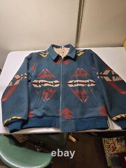 VINTAGE Pendleton Jacket Mens Large Green Western Wear Aztec Wool USA