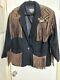 VNTG Krista Koeppe Hand Woven Wool Western CoatLeather FringeBeaded NativeSzL