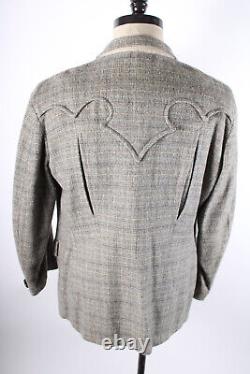 VTG 1950S Lasso Western Wear Guardsman Wool Plaid Coat Jacket Mens Size 46