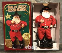 VTG 1999 Holly Jolly Rock Santa Allen Jackson Dancing Cowboy DEAD STOCK NOS NIB