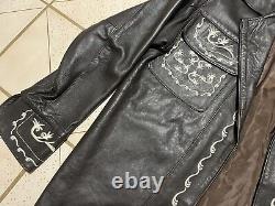 VTG 60s 70s Embroidered Leather Western Jacket Mexico Made Genuine L Lambskin