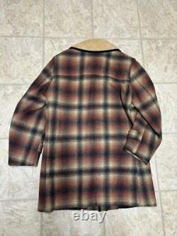 VTG 60s Pendleton Mens Heavy Wool Quilt Insulated Western Shearling Jacket Large