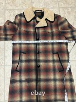 VTG 60s Pendleton Mens Heavy Wool Quilt Insulated Western Shearling Jacket Large