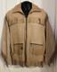 VTG 70s Deerskin Leather Fringe Jacket Western Belted Rockabilly Tan Beige M/L