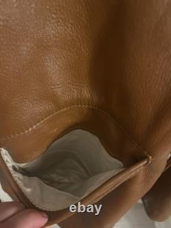 VTG 70s Deerskin Leather Jacket Fringe Western Belted Dagger Rock Brown L/XL