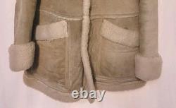 VTG 70s JCPENNEY Men's Shearling Sheepskin Leather Coat Sz 42 Rancher Western