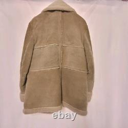 VTG 70s JCPENNEY Men's Shearling Sheepskin Leather Coat Sz 42 Rancher Western