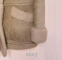 VTG 70s JCPENNEY Men's Shearling Sheepskin Leather Coat Sz 42 Rancher Western