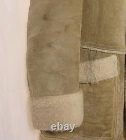 VTG 70s JCPENNEY Men's Shearling Sheepskin Leather Coat Sz 42 Rancher Western