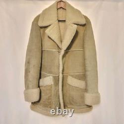 VTG 70s JCPENNEY Men's Shearling Sheepskin Leather Coat Sz 42 Rancher Western