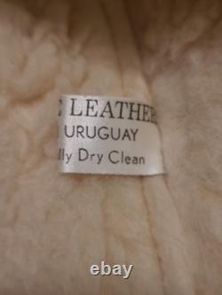VTG 70s JCPENNEY Men's Shearling Sheepskin Leather Coat Sz 42 Rancher Western