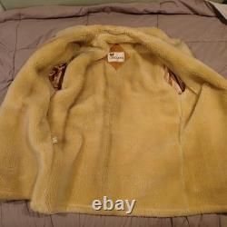 VTG 70s Lakeland Sheepskin Shearling Rancher Coat Mens 44 Large Western Marlboro