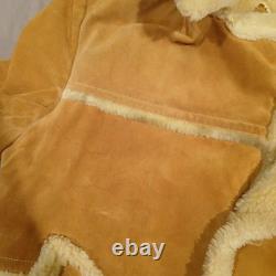 VTG 70s Lakeland Sheepskin Shearling Rancher Coat Mens 44 Large Western Marlboro