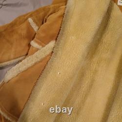 VTG 70s Lakeland Sheepskin Shearling Rancher Coat Mens 44 Large Western Marlboro